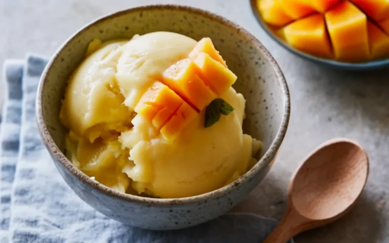 mango sorbet recipe, Ninja Creami sorbet, frozen mango dessert